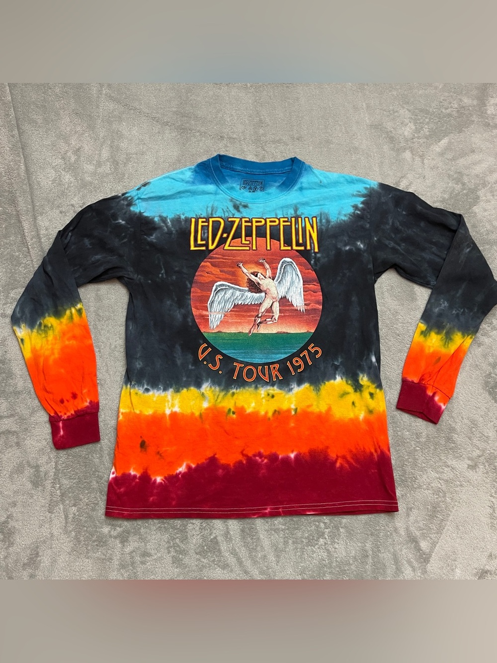 Led Zeppelin 1975 Tour tie dye long sleeve t shirt men's size Medium